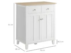 Buffet 2 Portes SONIA Coloris Bois Et Blanc -Mobilier De Restaurant buffet 21987447