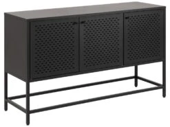 Newcastle Buffet L125 Avec 3 Portes Grillagées En Métal Noir.