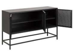 Newcastle Buffet L125 Avec 3 Portes Grillagées En Métal Noir. -Mobilier De Restaurant buffet 22047553