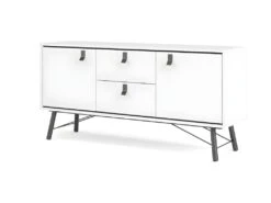 Rye Buffet 2 Portes, 2 Tiroirs Blancs Mat.