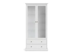 Venedig Vitrine 2 Portes Avec 2 Tiroirs, Largeur 97 Cm, Hauteur 201 Cm, Blanc.