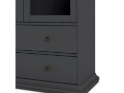 Venedig Vitrine 2 Portes Vitrées Et 2 Tiroirs, Gris Mat. -Mobilier De Restaurant buffet 22086977