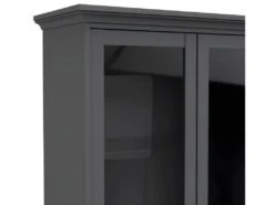 Venedig Vitrine 2 Portes Vitrées Et 2 Tiroirs, Gris Mat. -Mobilier De Restaurant buffet 22086979