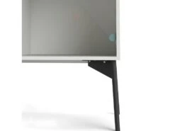 Fur Vitrine Avec 1 Porte, 1 Porte Vitrée Et 2 Tiroirs, Blanc Mat / Gris. -Mobilier De Restaurant buffet 22087049