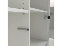 Fur Vitrine Avec 1 Porte, 1 Porte Vitrée Et 2 Tiroirs, Blanc Mat / Gris. -Mobilier De Restaurant buffet 22087053