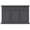 Venedig Buffet 3 Portes Et 3 Tiroirs, Gris Mat.