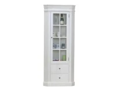 Amaretta Armoire D'angle Vintage, Blanc, Vintage Patiné, Largeur 55 Cm, Hauteur 200 Cm.
