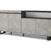 Buffet Salon Et Cuisine, 200x87x35cm, 4 Portes, Design Industriel, Ciment