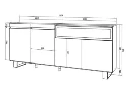 Buffet Salon Et Cuisine, 200x87x35cm, 4 Portes, Cheminée électrique, Design Industriel, Ciment 13 Buffet Salon Et Cuisine, 200x87x35cm, 4 Portes, Cheminée électrique, Design Industriel, Ciment -Mobilier De Restaurant buffet 22230911
