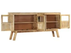 Buffet Marron Et Noir 160x30x76 Cm Bois Massif De Manguier -Mobilier De Restaurant buffet 22561539