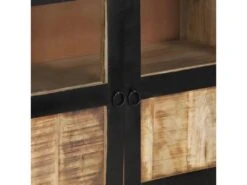 Buffet Marron Et Noir 160x30x76 Cm Bois Massif De Manguier -Mobilier De Restaurant buffet 22561547