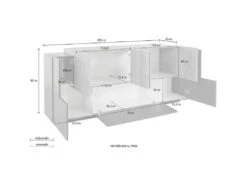 Placard Dbaian, Buffet De Cuisine Avec 5 Portes Et 2 Tiroirs, Buffet De Salon, Buffet De Cuisine, 100% Made In Italy, Cm 220x45h86, Anthracite Et Érable -Mobilier De Restaurant buffet 22779863