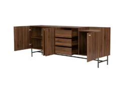 Buffet- Bois Et Métal - 4 Portes 3 Tiroirs - LODGE - L 195 X P 39,5 X H 75 Cm -Mobilier De Restaurant buffet 22799431