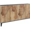 Placard Dlong, Buffet De Cuisine Avec 3 Portes Et 3 Tiroirs, Buffet De Salon, 100% Made In Italy, Cm 160x40h82, Ardoise Et Érable