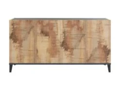 Placard Dlong, Buffet De Cuisine Avec 3 Portes Et 3 Tiroirs, Buffet De Salon, 100% Made In Italy, Cm 160x40h82, Ardoise Et Érable -Mobilier De Restaurant buffet 22846545