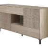 Buffet Haut Dndo, Buffet Moderne à 2 Portes, Buffet Du Salon, Meuble TV, Buffet Avec Pieds Pour Salon, 151x41h80 Cm, Chêne