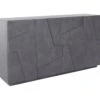Placard Dlanzar, Buffet De Cuisine à 4 Portes, Buffet De Salon, 100% Made In Italy, Cm 162x44h86, Slate