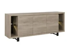 Buffet 3 Portes 4 Niches Clay Chêne Clair - Naturel Clair