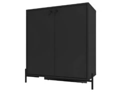 Buffet Noir 2 Portes 3 Niches Pieds Métal Ronds -Mobilier De Restaurant buffet 22969911