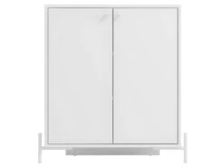Buffet Blanc 2 Portes 3 Niches Pieds Métal Ronds 7 Buffet Blanc 2 Portes 3 Niches Pieds Métal Ronds -Mobilier De Restaurant buffet 22969931