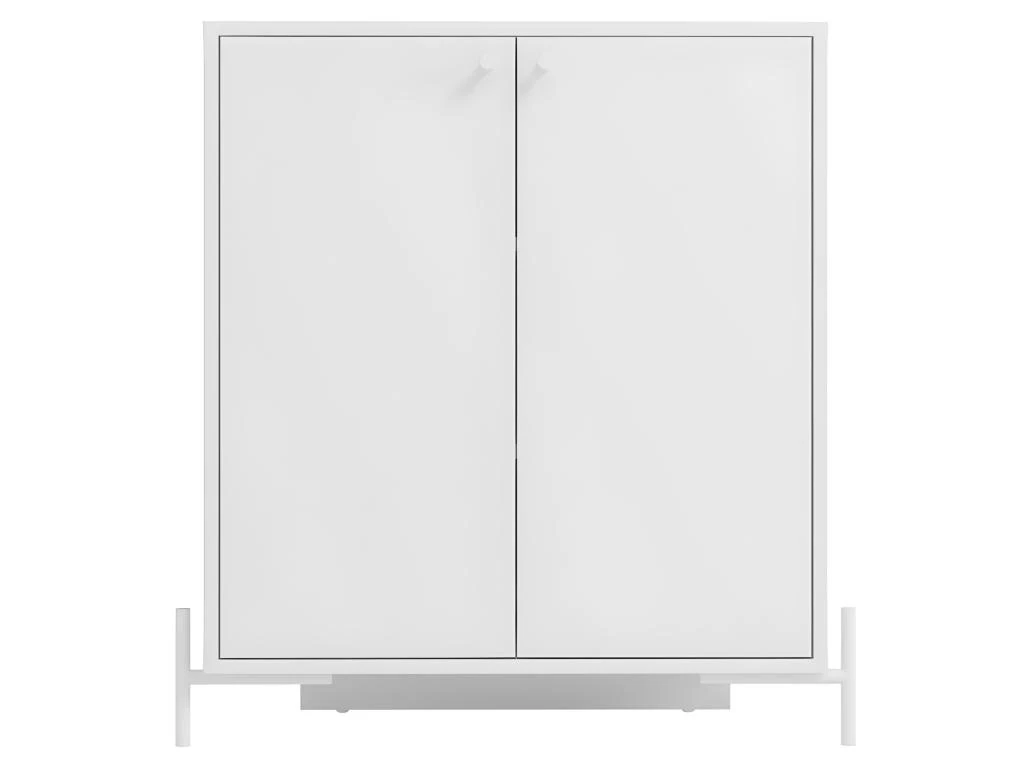 Buffet Blanc 2 Portes 3 Niches Pieds Métal Ronds 3 Buffet Blanc 2 Portes 3 Niches Pieds Métal Ronds – Image 3