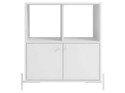 Buffet Armoirette 2 Portes 4 Niches Blanc L 75 Cm Sur PIeds Métal Ronds -Mobilier De Restaurant buffet 22970241