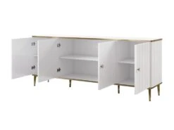 Buffet Avec 4 Portes En MDF Et Acier - Blanc Et Doré - SINEAD De Pascal MORABITO -Mobilier De Restaurant buffet 22992953