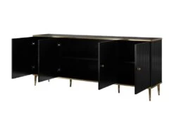 Buffet Avec 4 Portes En MDF Et Acier - Noir Et Doré - SINEAD De Pascal MORABITO -Mobilier De Restaurant buffet 22993041