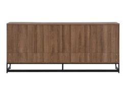 Buffet 3 Portes Et 3 Tiroirs - MDF - Naturel Et Noir - CARATANA -Mobilier De Restaurant buffet 2781983