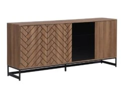 Buffet 3 Portes Et 3 Tiroirs - MDF - Naturel Et Noir - CARATANA -Mobilier De Restaurant buffet 2781993