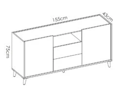 Buffet BICA - 2 Portes & 2 Tiroirs - Multicolores -Mobilier De Restaurant buffet 382177