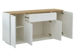 Buffet AMANI - 4 Portes & 1 Tiroir - MDF - Coloris: Blanc Laqué Et Chêne 11 Buffet AMANI - 4 Portes & 1 Tiroir - MDF - Coloris: Blanc Laqué Et Chêne -Mobilier De Restaurant buffet 385185