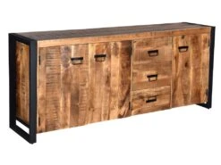 Buffet HARLEM - 3 Portes Et 3 Tiroirs - Bois De Manguier & Métal 11 Buffet HARLEM - 3 Portes Et 3 Tiroirs - Bois De Manguier & Métal -Mobilier De Restaurant buffet 392815