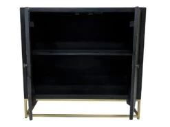 Buffet Art Déco PRISMIN - 2 Portes - Bois De Manguier Et Métal - Noir Et Doré -Mobilier De Restaurant buffet 406489