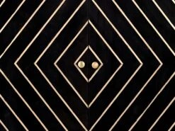 Buffet Art Déco PRISMIN - 2 Portes - Bois De Manguier Et Métal - Noir Et Doré -Mobilier De Restaurant buffet 406493