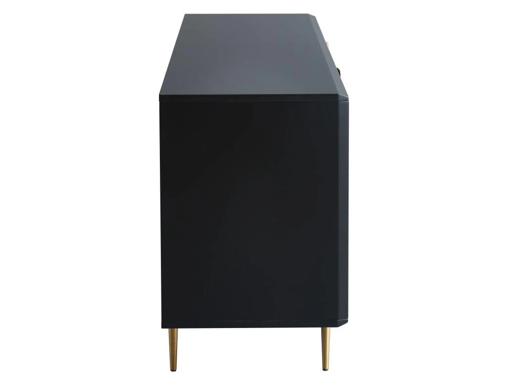 Buffet - 3 Portes - MDF Et Métal - Coloris : Noir Et Doré - LIKANA 7 Buffet - 3 Portes - MDF Et Métal - Coloris : Noir Et Doré - LIKANA – Image 7