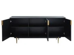 Buffet - 3 Portes - MDF Et Métal - Coloris : Noir Et Doré - LIKANA 15 Buffet - 3 Portes - MDF Et Métal - Coloris : Noir Et Doré - LIKANA -Mobilier De Restaurant buffet 4157637