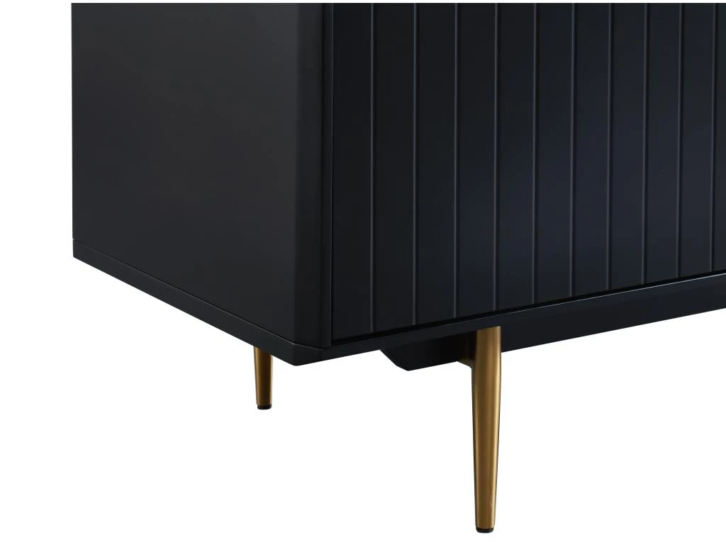 Buffet - 3 Portes - MDF Et Métal - Coloris : Noir Et Doré - LIKANA 8 Buffet - 3 Portes - MDF Et Métal - Coloris : Noir Et Doré - LIKANA – Image 8