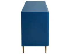 Buffet - 3 Portes - MDF Et Métal - Coloris : Bleu Et Doré - LIKANA -Mobilier De Restaurant buffet 4158213