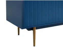 Buffet Haut - 2 Portes - MDF Et Métal - Coloris : Bleu Et Doré - LIKANA -Mobilier De Restaurant buffet 4158229