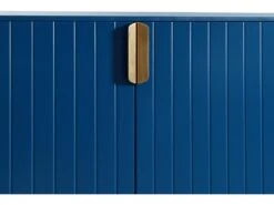 Buffet Haut - 2 Portes - MDF Et Métal - Coloris : Bleu Et Doré - LIKANA -Mobilier De Restaurant buffet 4158231