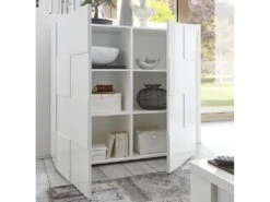 Buffet Haut CALISTO - 2 Portes - Blanc Laqué -Mobilier De Restaurant buffet 422263