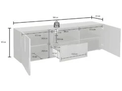 Ensemble Meuble TV + Buffet - Blanc Laqué - Séjour Lumineux CALISTO -Mobilier De Restaurant buffet 432255