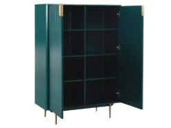 Buffet Haut - 2 Portes - MDF Et Métal - Coloris : Vert Et Doré - LIKANA -Mobilier De Restaurant buffet 4372033