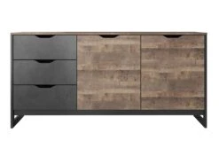 Buffet LAONILE - 2 Portes Et 3 Tiroirs - Noyer Et Anthracite -Mobilier De Restaurant buffet 476029