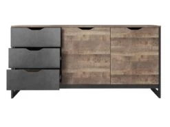 Buffet LAONILE - 2 Portes Et 3 Tiroirs - Noyer Et Anthracite -Mobilier De Restaurant buffet 476031