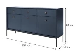 Buffet - 3 Tiroirs Et 3 Portes - Bleu - BOGDAN -Mobilier De Restaurant buffet 493693