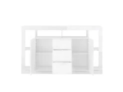 Buffet Avec 2 Portes Et 3 Tiroirs - Blanc Laqué - BALKA -Mobilier De Restaurant buffet 5635229