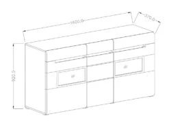 Buffet Partiellement Vitré Avec éclairage LED 160x92. Collection LUCIA. Coloris Blanc Brillant -Mobilier De Restaurant buffet 8932825