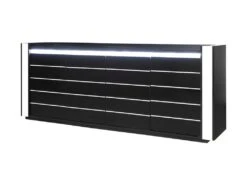 Buffet, Bahut LINA Noir Et Blanc Avec LED